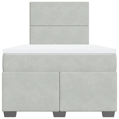 Boxspring met matras fluweel lichtgrijs 120x190 cm