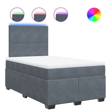 Boxspring met matras fluweel donkergrijs 120x190 cm