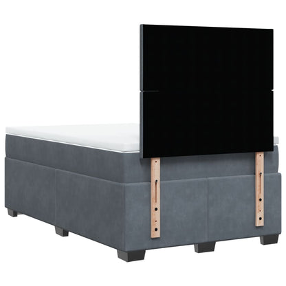 Boxspring met matras fluweel donkergrijs 120x190 cm