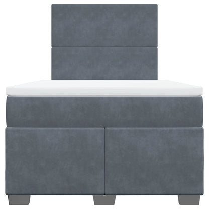 Boxspring met matras fluweel donkergrijs 120x190 cm
