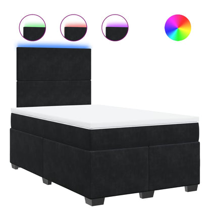 Boxspring met matras fluweel zwart 120x190 cm