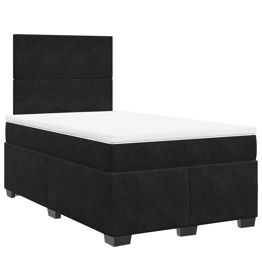 Boxspring met matras fluweel zwart 120x190 cm
