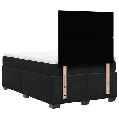 Boxspring met matras fluweel zwart 120x190 cm