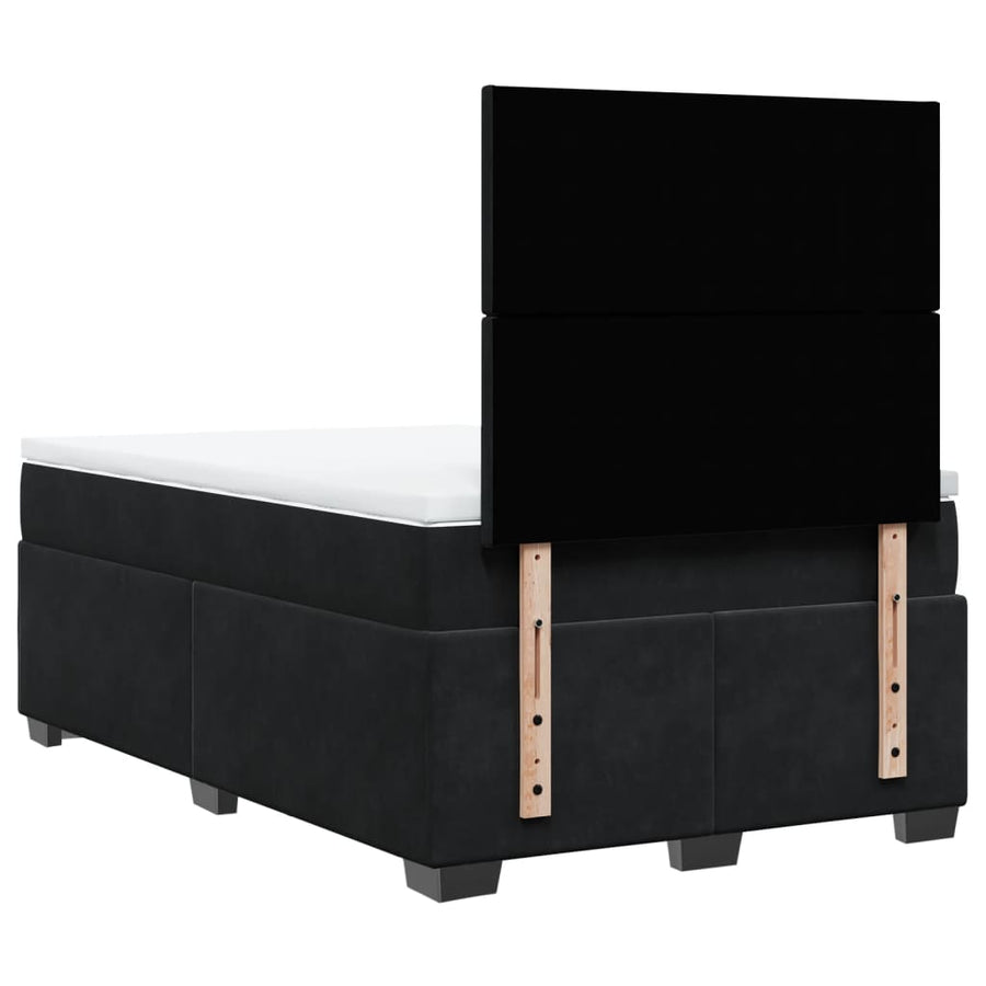 Boxspring met matras fluweel zwart 120x190 cm