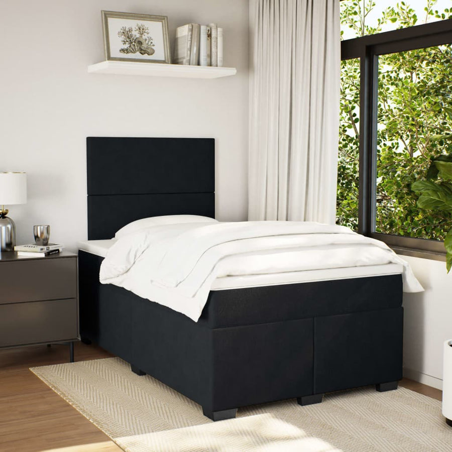 Boxspring met matras fluweel zwart 120x190 cm