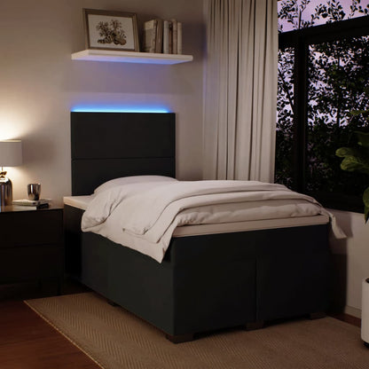 Boxspring met matras fluweel zwart 120x190 cm