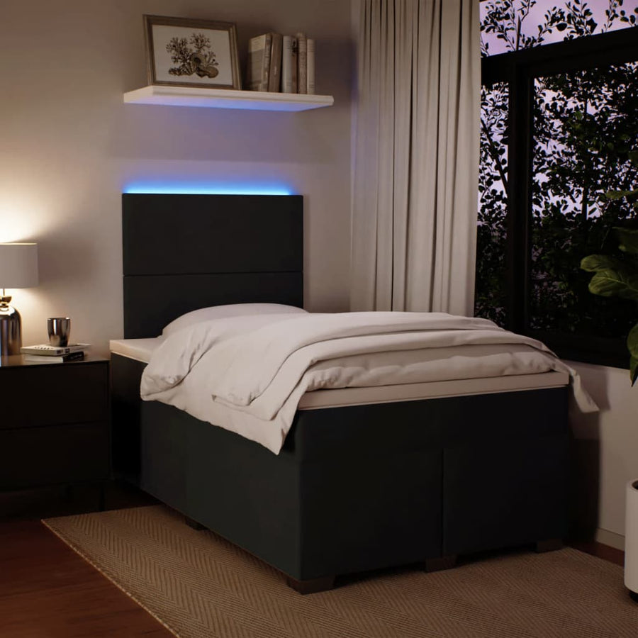 Boxspring met matras fluweel zwart 120x190 cm