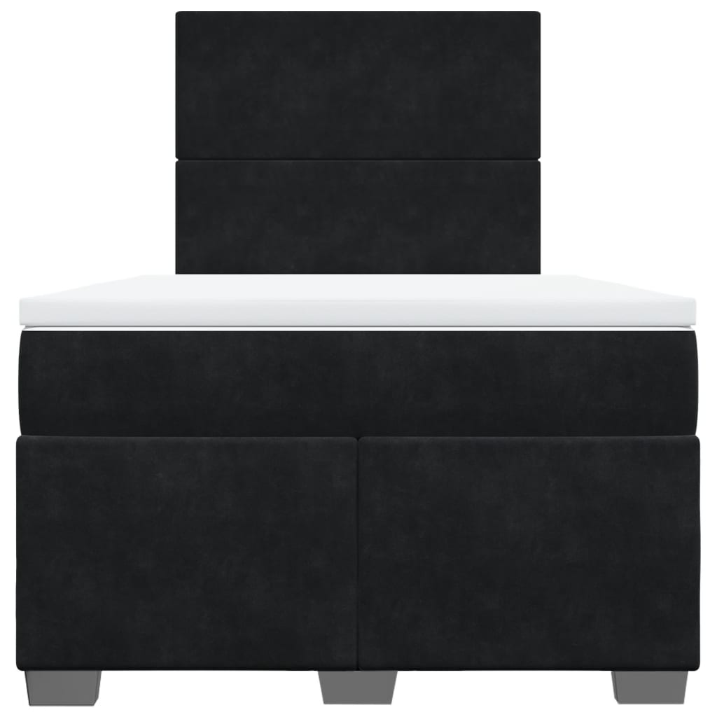 Boxspring met matras fluweel zwart 120x190 cm