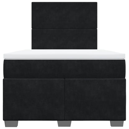Boxspring met matras fluweel zwart 120x190 cm