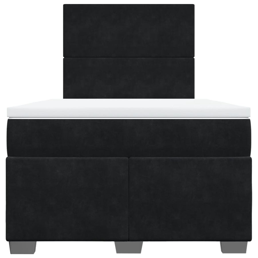 Boxspring met matras fluweel zwart 120x190 cm