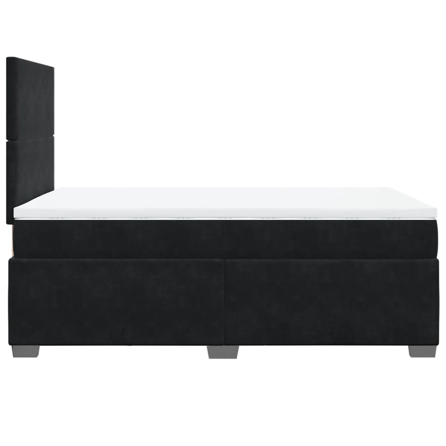Boxspring met matras fluweel zwart 120x190 cm