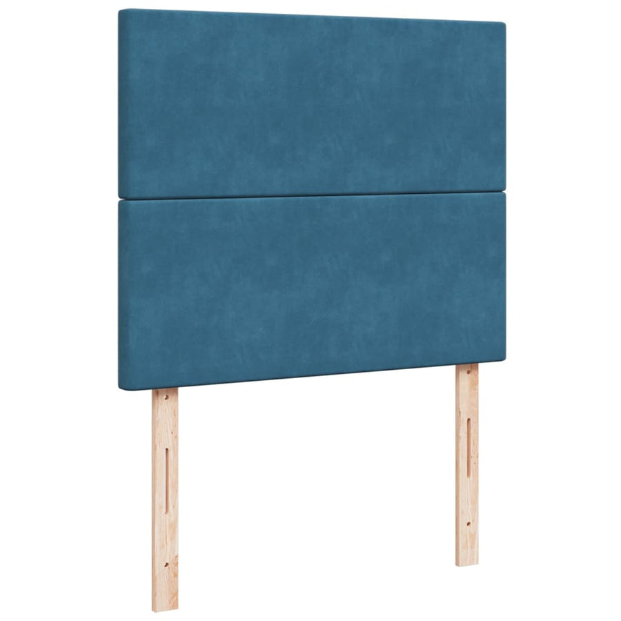 Boxspring met matras fluweel blauw 120x190 cm