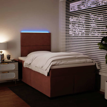 Boxspring met matras fluweel roze 120x190 cm