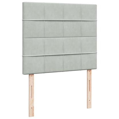 Boxspring met matras fluweel lichtgrijs 120x190 cm