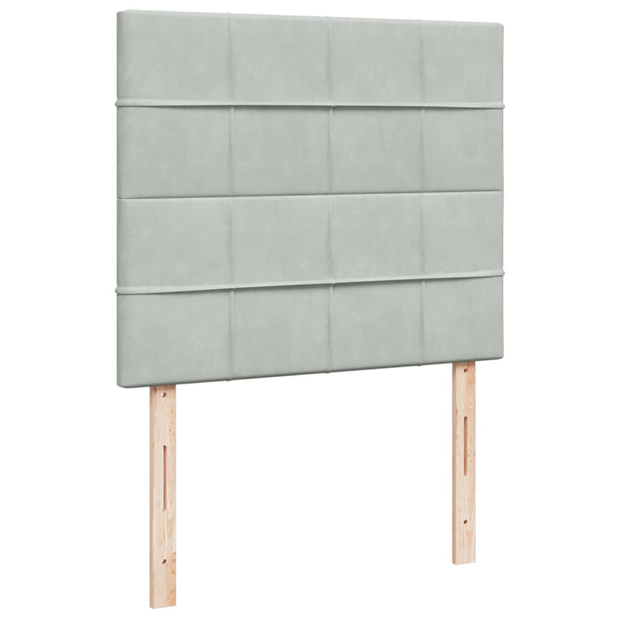 Boxspring met matras fluweel lichtgrijs 120x190 cm