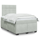 Boxspring met matras fluweel lichtgrijs 120x190 cm