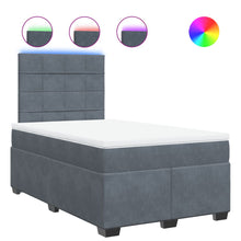 Boxspring met matras fluweel donkergrijs 120x190 cm