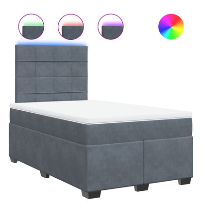 Boxspring met matras fluweel donkergrijs 120x190 cm
