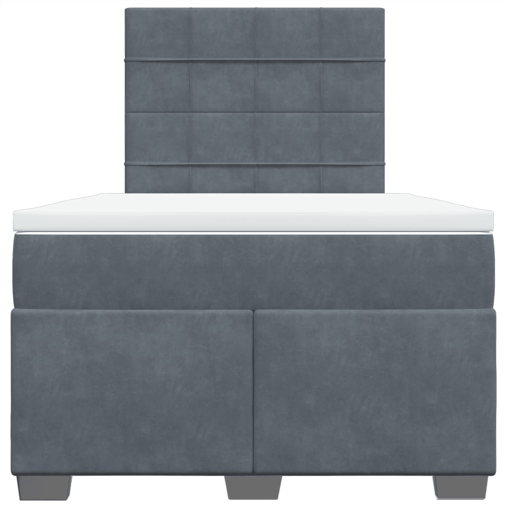 Boxspring met matras fluweel donkergrijs 120x190 cm