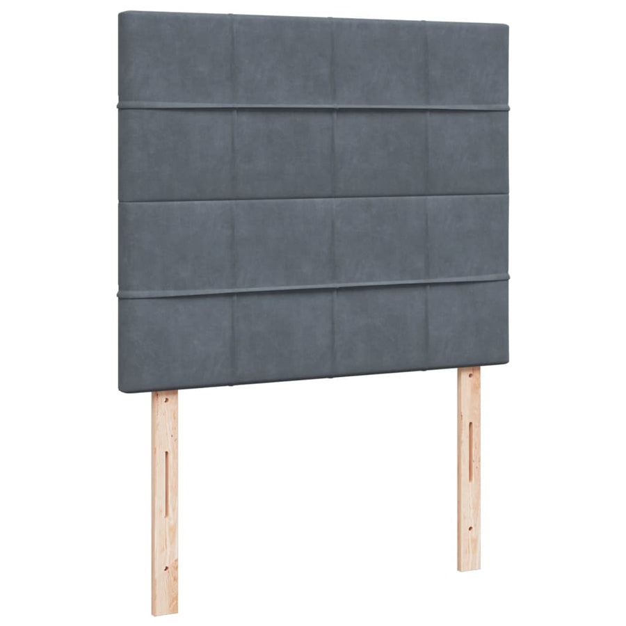 Boxspring met matras fluweel donkergrijs 120x190 cm