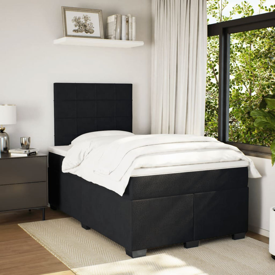 Boxspring met matras fluweel zwart 120x190 cm