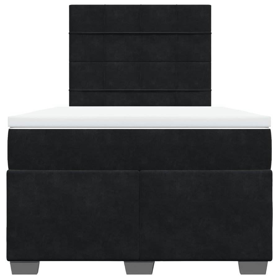 Boxspring met matras fluweel zwart 120x190 cm