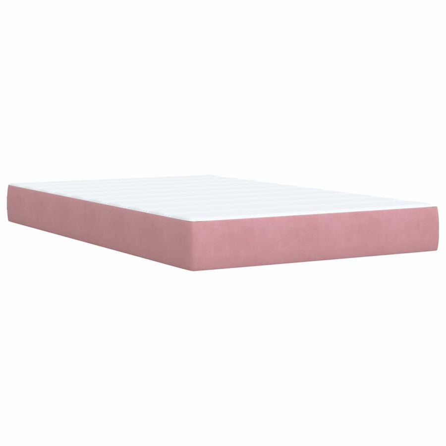 Boxspring met matras fluweel roze 120x190 cm