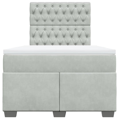 Boxspring met matras fluweel lichtgrijs 120x190 cm