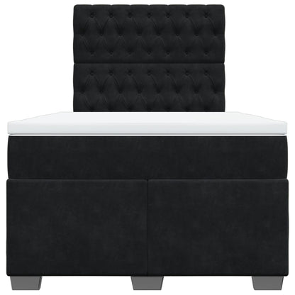 Boxspring met matras fluweel zwart 120x190 cm