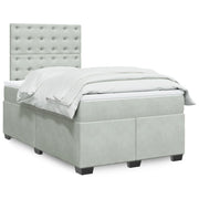 Boxspring 120x190 cm lichtgrijs fluweel met pocketveringmatras