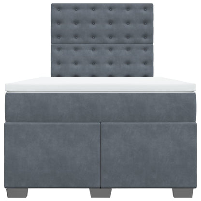 Boxspring met matras fluweel donkergrijs 120x190 cm