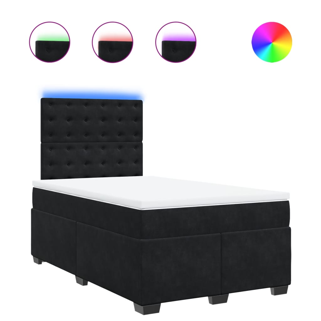 Boxspring met matras fluweel zwart 120x190 cm