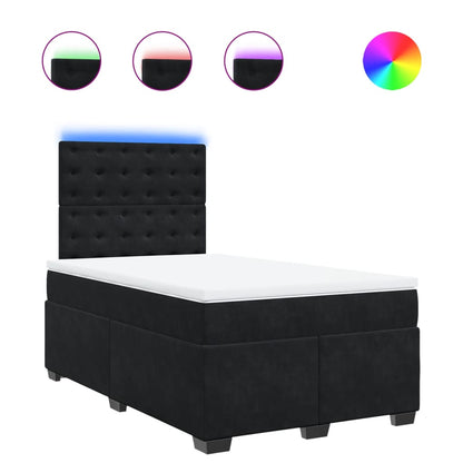 Boxspring met matras fluweel zwart 120x190 cm