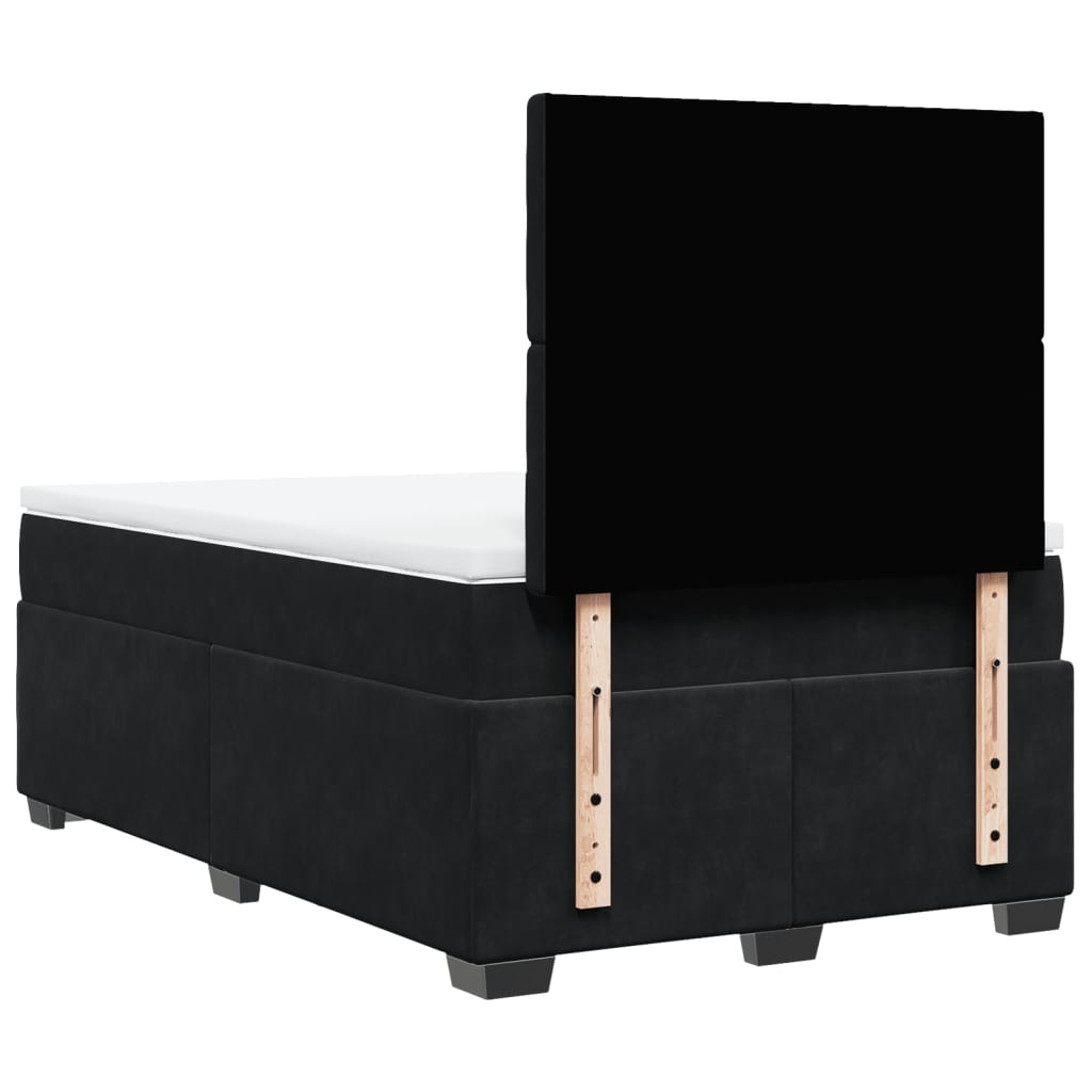 Boxspring met matras fluweel zwart 120x190 cm
