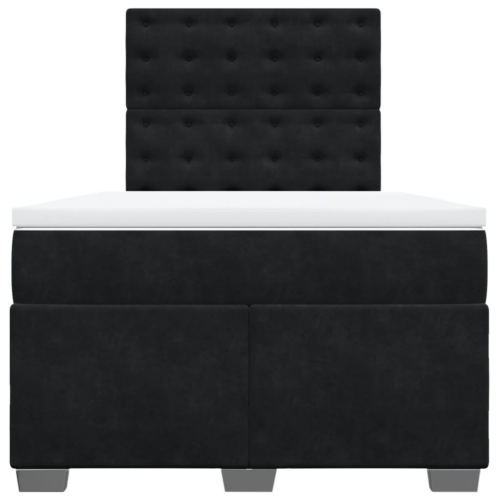 Boxspring met matras fluweel zwart 120x190 cm