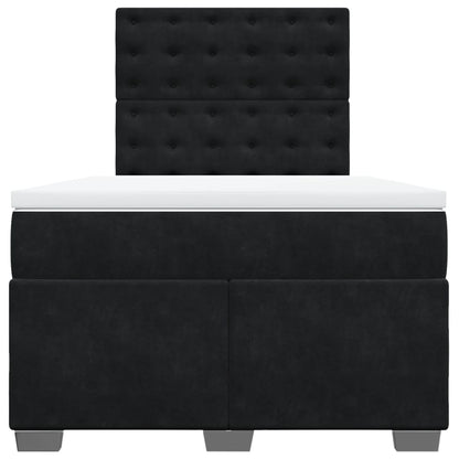 Boxspring met matras fluweel zwart 120x190 cm