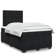 Boxspring met matras 120x190 cm zwart fluweel
