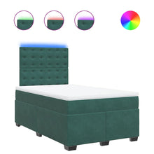 Boxspring met matras fluweel donkergroen 120x190 cm