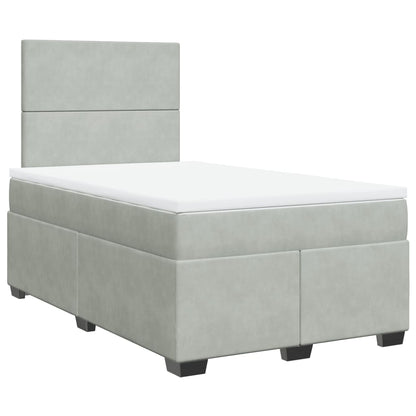 Boxspring met matras fluweel lichtgrijs 120x200 cm
