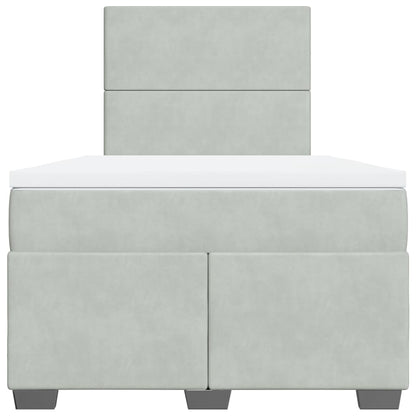 Boxspring met matras fluweel lichtgrijs 120x200 cm