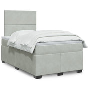 Boxspring met matras 120x200 cm lichtgrijs fluweel