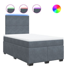 Boxspring met matras fluweel donkergrijs 120x200 cm