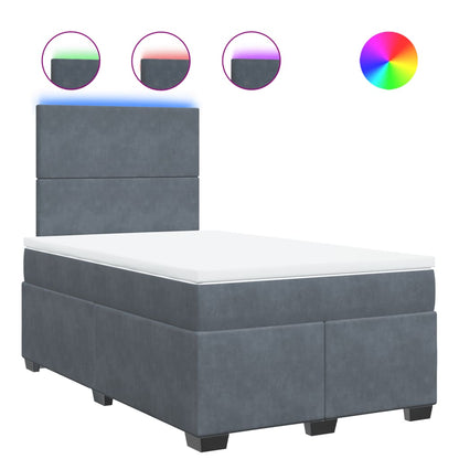 Boxspring met matras fluweel donkergrijs 120x200 cm