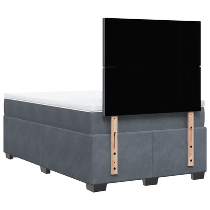 Boxspring met matras fluweel donkergrijs 120x200 cm