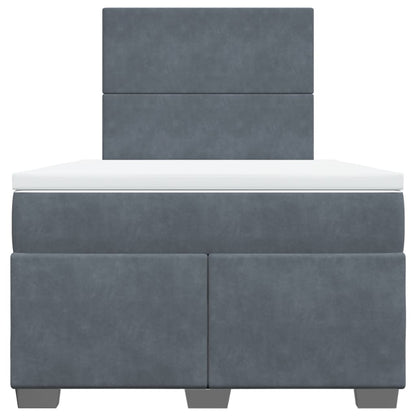 Boxspring met matras fluweel donkergrijs 120x200 cm