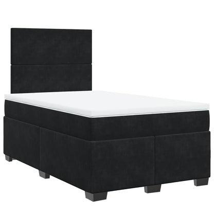 Boxspring met matras fluweel zwart 120x200 cm