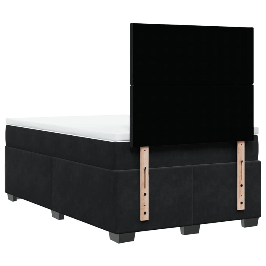 Boxspring met matras fluweel zwart 120x200 cm