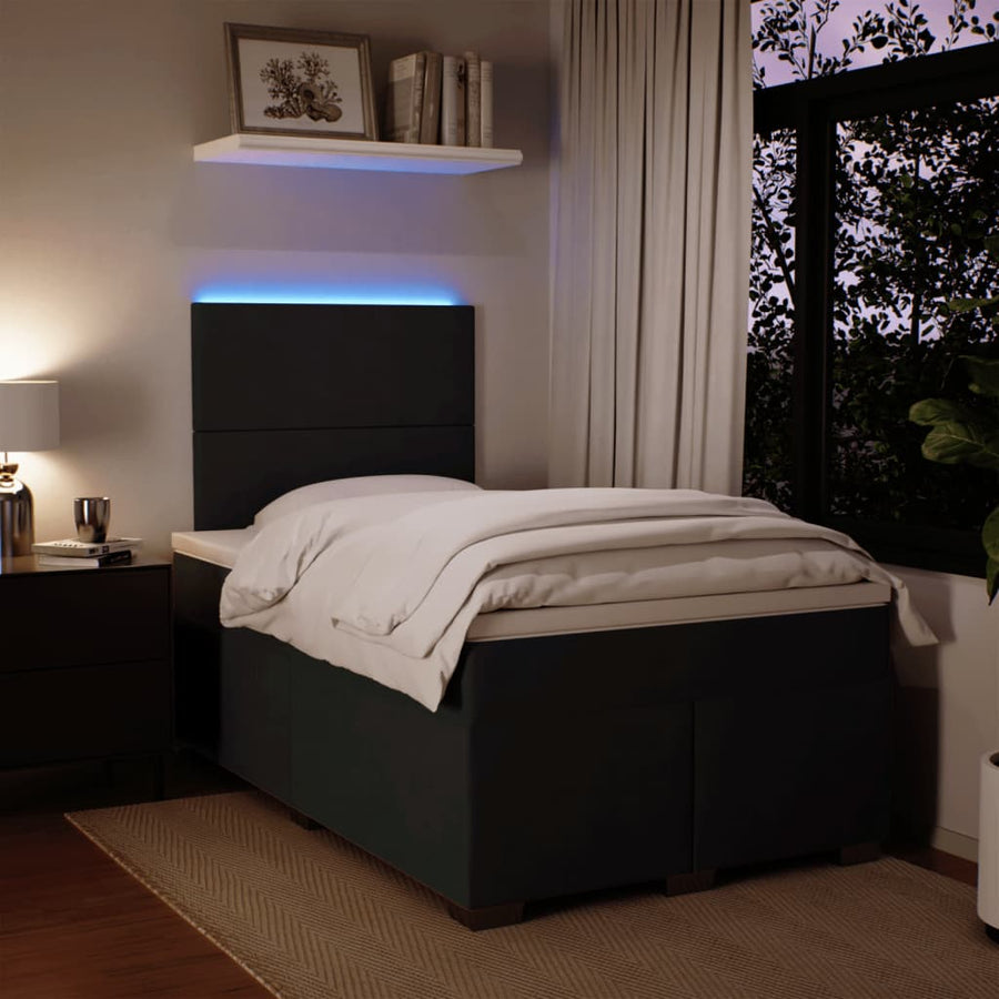 Boxspring met matras fluweel zwart 120x200 cm