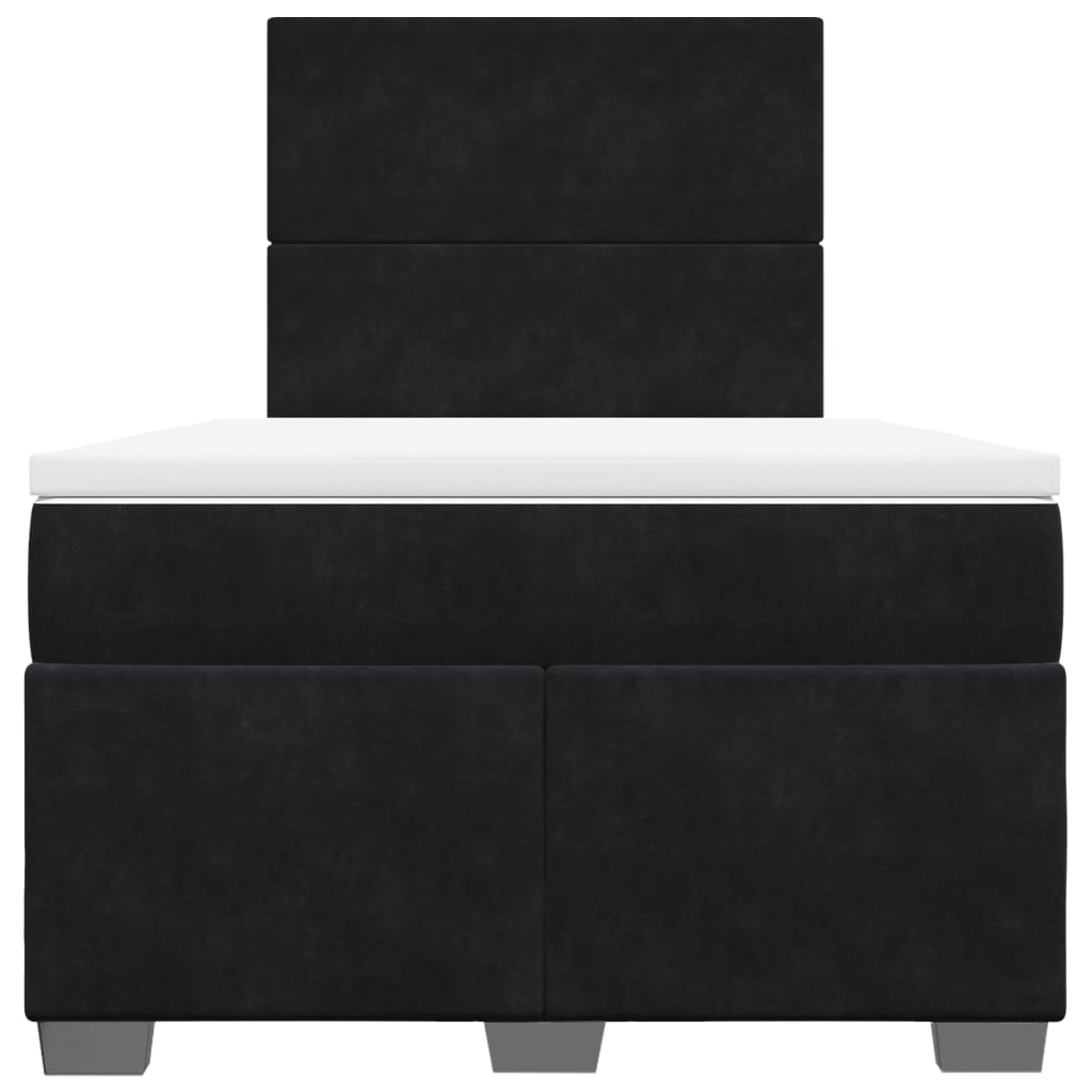 Boxspring met matras fluweel zwart 120x200 cm