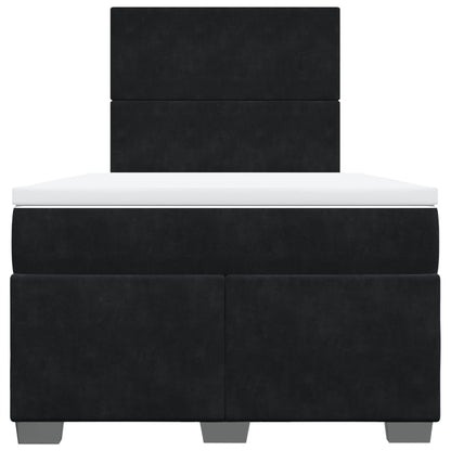 Boxspring met matras fluweel zwart 120x200 cm
